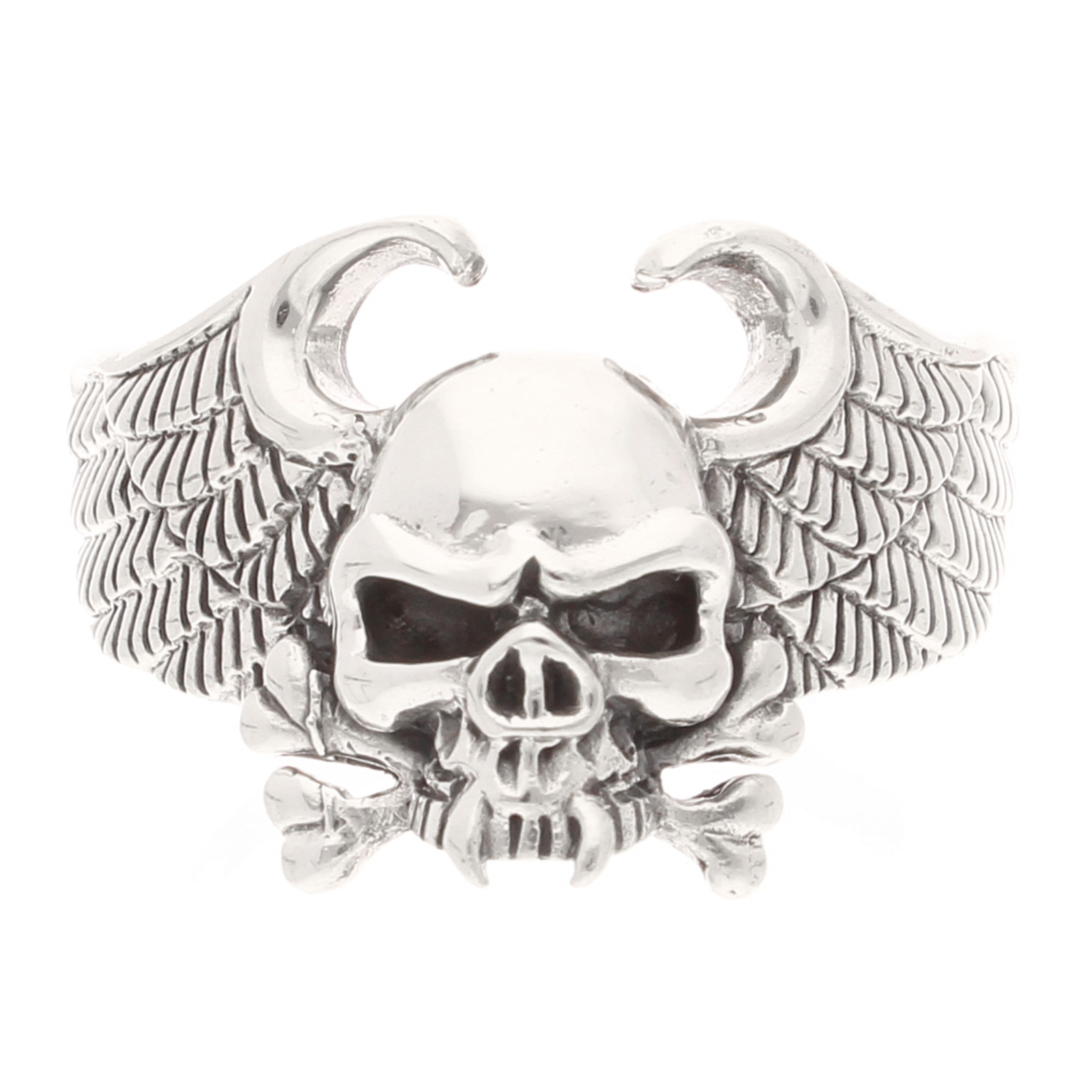 Sterling Silver Skull & Cross Bones Ring (Size X) 18mm Widest
