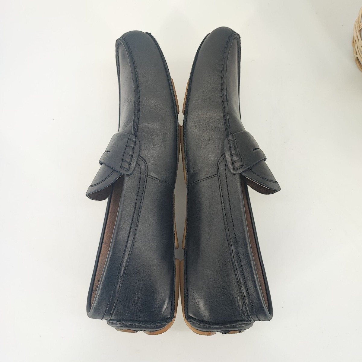 Banana Republic Men\'s Black Leather Penny Loafers sz 9.5 Leather Moc-Toe Loafer | Banana Republic main image 3