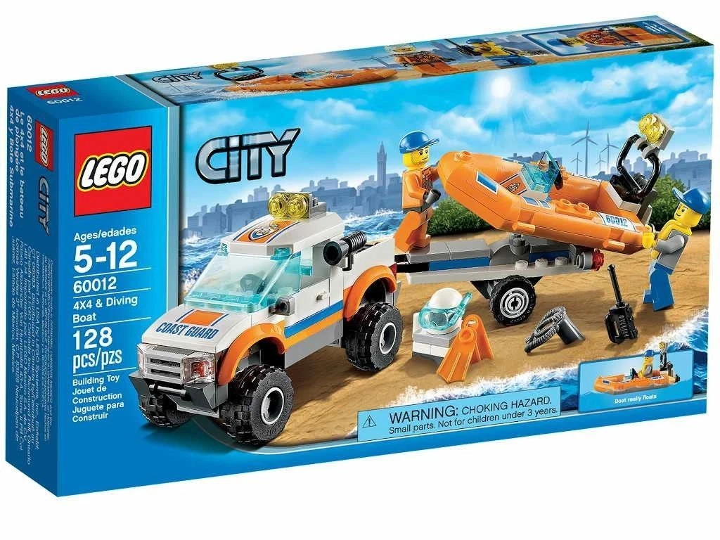 60012 COAST GUARD 4x4 & DIVING BOAT lego set LEGOS city town SEALED NEW suv  jeep