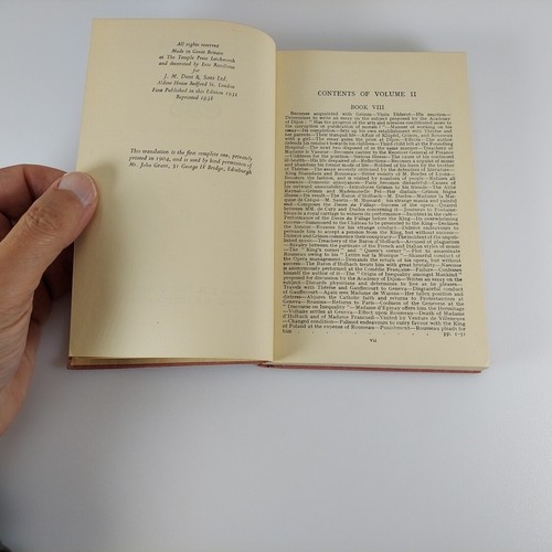 Confessions by Rousseau, In 2 Volumes Vol 1 & 2 Everyman's Library HC 1937, 1938 - Picture 21 of 24