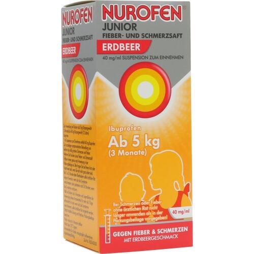 NUROFEN Junior Fieber-u.Schmerzsaft Erdbe.40 mg/ml 100 ml PZN 16538227
