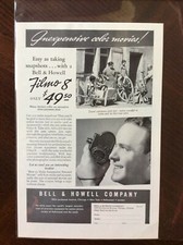 1937 vintage Original ad Bell  Howell Filmo 8 Camera fantastic condition