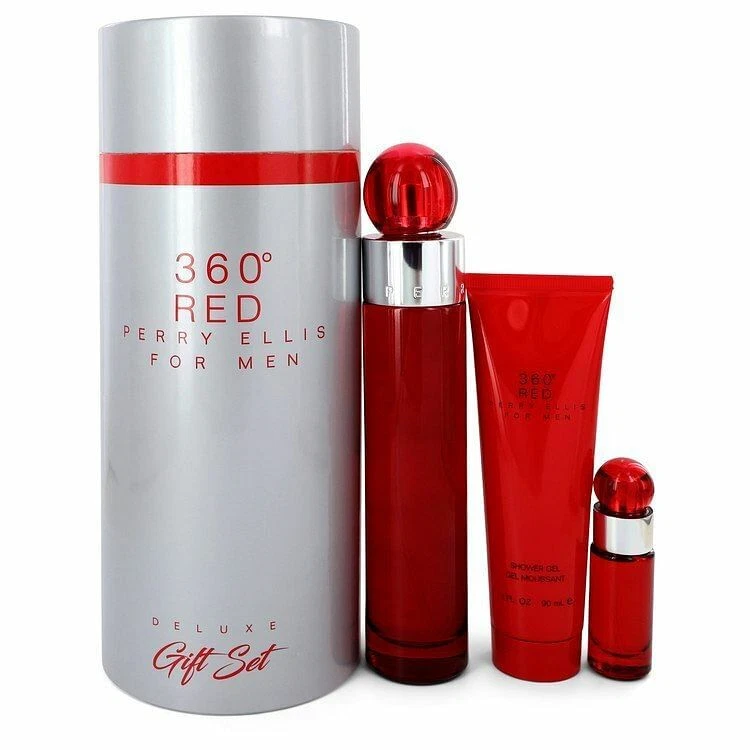 Perry Ellis 360 Red by Perry Ellis Gift Set -- 3.4 oz Eau De Toilette Spray  + .