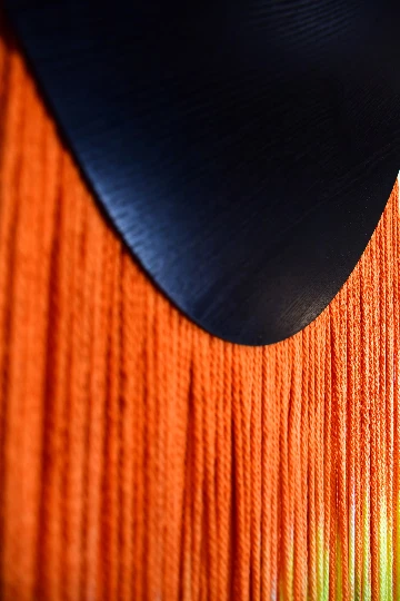 edle feine Makramee Textil Wandbehang 40x 130cm Regenbogen Design Garn Baumwolle - Bild 4 von 4