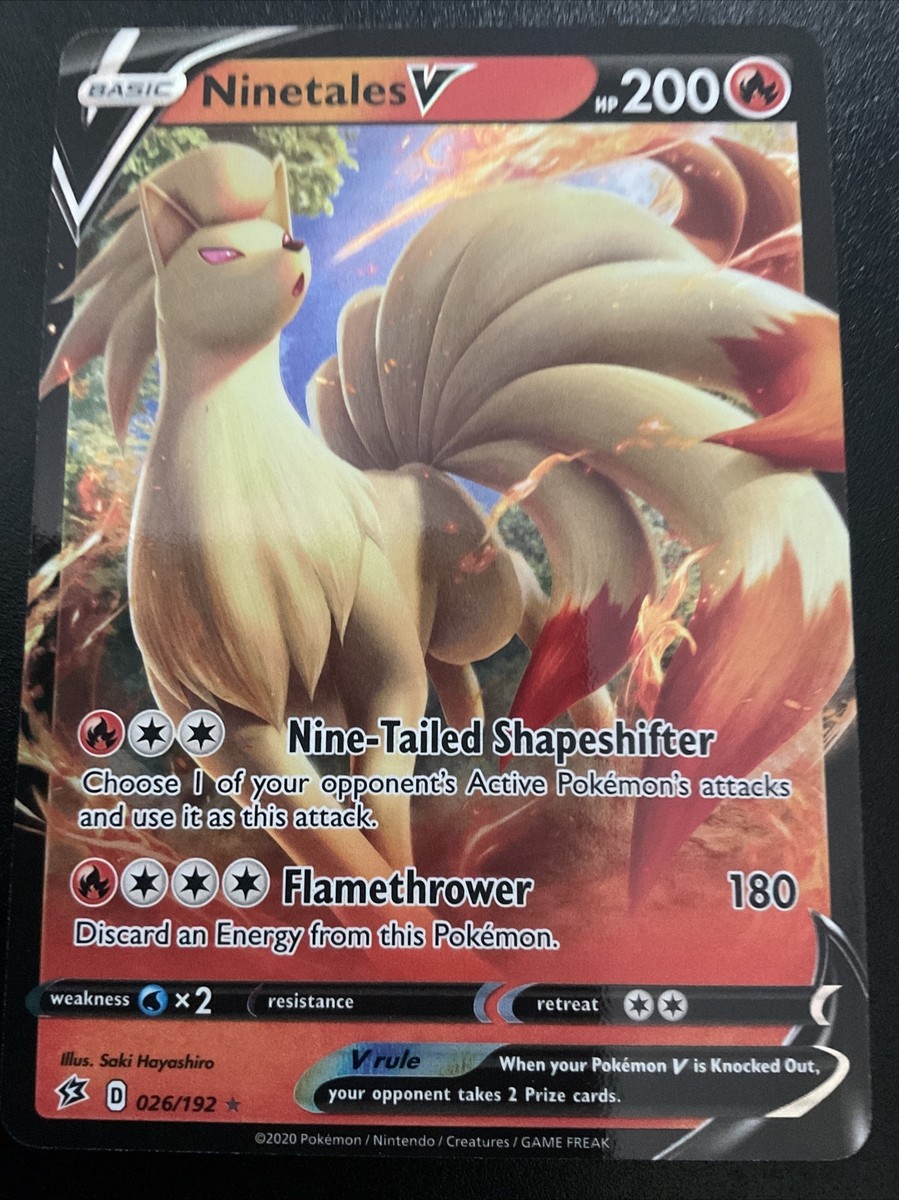 Pokemon Ninetales V 026/192 Rebel Clash Card | eBay