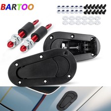 Black Racing Car Bonnet Plus Flush Mount Hood Latch Steel Pin No Key Locking Kit
