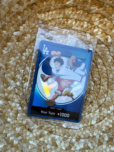One Piece Night Los Angeles Dodgers Monkey D. Luffy Promo Card Sealed On Hand
