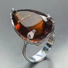 Jewellery 28 ct+ Natural Cognac Quartz Ring 925 Sterling Silver Size 8 /R478462