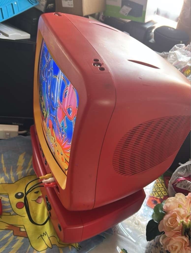 CRT Mickey Mouse Disney TV with RARE DVD Player Works Great Tested
