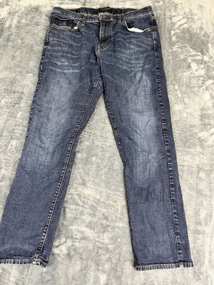 Lucky Brand Mens 410 Athletic Slim Jeans Medium Wash Distressed 34x30