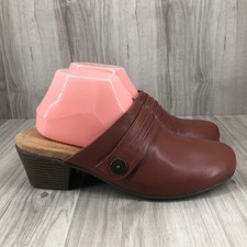 Array Mule Clogs Womens 10M Brown Leather Sli...