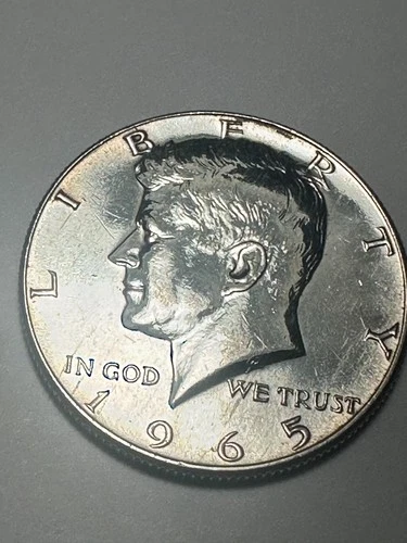 1965 UNCIRCULATED SILVER KENNEDY HALF DOLLAR 40% SILVER
