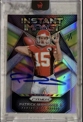 2017 Patrick Mahomes  Authentically Prizm ON CARD TRUE 1/1 Auto RC Rookie