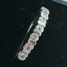 9ct White Gold Round CZ Band Ring Size M