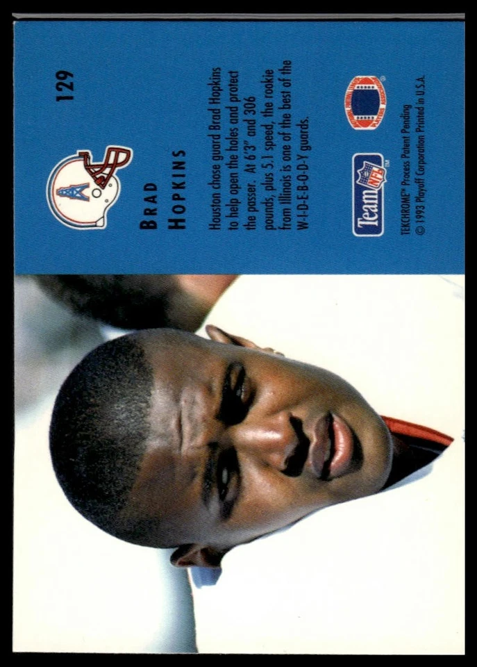 1993 Playoff Contenders #129 Brad Hopkins - Image 2 of 2