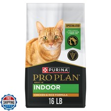 Purina Pro Plan Adult Indoor Chicken and Rice Formula High Protein Cat Food -