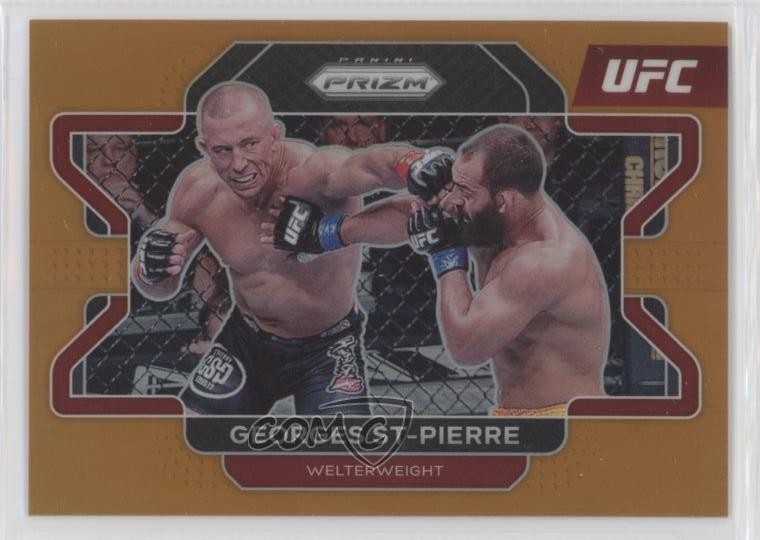 2022 Panini Prizm UFC Orange Prizm 5/99 Georges St-Pierre #61 01b5