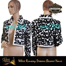 CHANEL 6200 Nwt SPring 2015 Painted Tweed Runway Jacket Coat 38 CC Logo BLK WHT