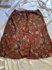Vintage y2k Brown Red Paisley Sheer Boho Fairy Skirt Size 24W Plus