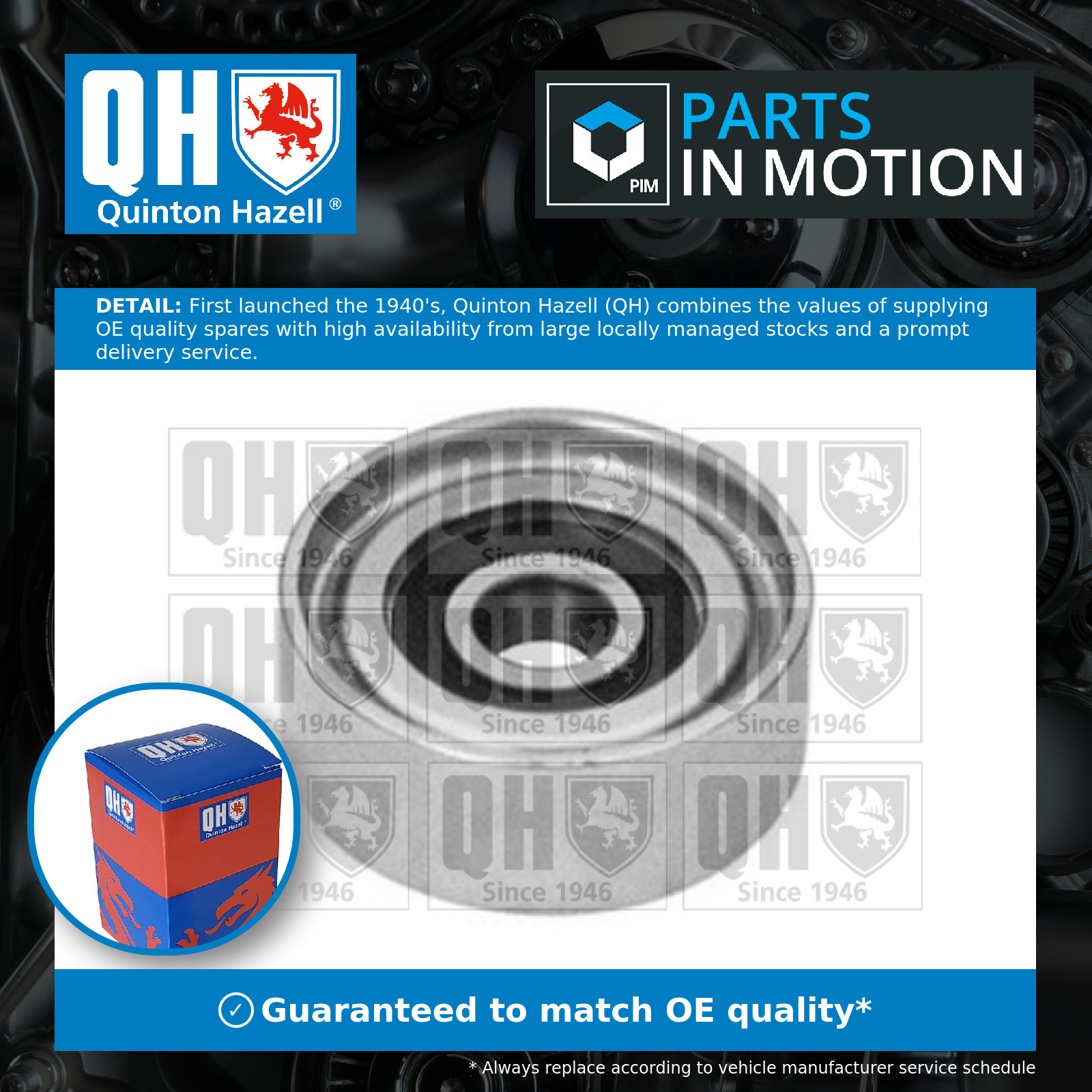 Aux Belt Idler Pulley QTA1220 Quinton Hazell Guide Deflection 4863737 60595625