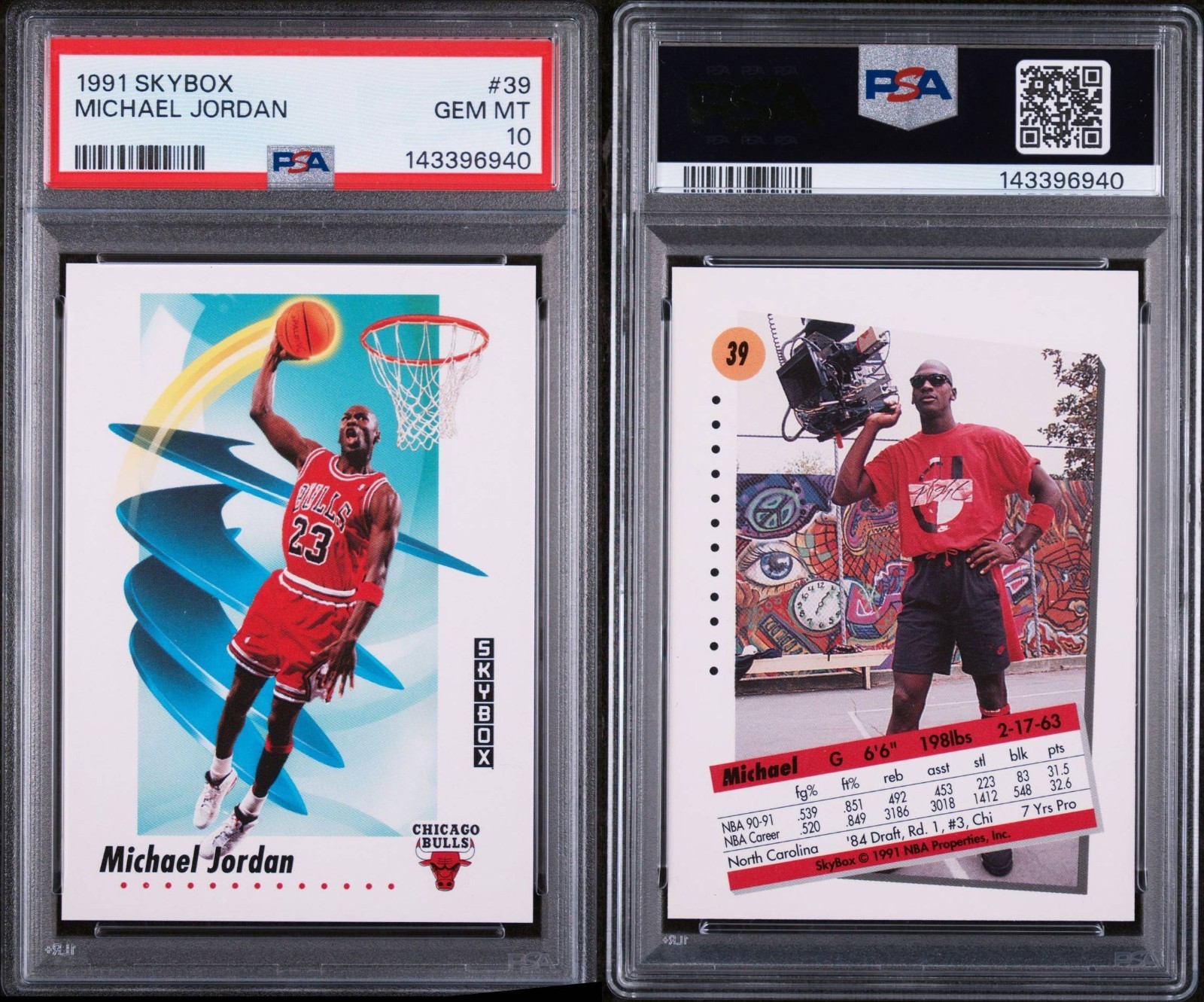 1991 SKYBOX #39 MICHAEL JORDAN BULLS HOF PSA 10 GEM MINT