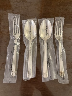 Christofle ARIA 2 Löffel 2 Gabeln Metall versilbert NEU