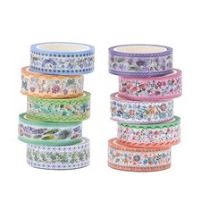 Washi Tape Set 10 Rolls, Embroidery Patterns Decorative Paper Sticker for Pla...