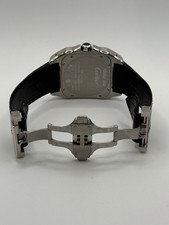 Cartier Santos 100 XL Custom Set Diamond Bezel Men’s Watch 2656 Black Leather 8