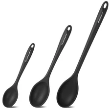 3 Pcs Silicone Spoons Set of 7.9 10.6 14.2 inch for Cooking, Heat Resistant K...