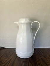 Insulated White Coffee Tea Carafe Pitcher Server