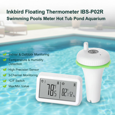 INKBIRD Drahtloses Schwimmthermometer IBS-P02R Schwimmbäder Whirlpools Teiche CF