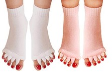 Toe Separator Yoga Gym Sports Massage Foot Alignment Socks 2 Pairs 6 J