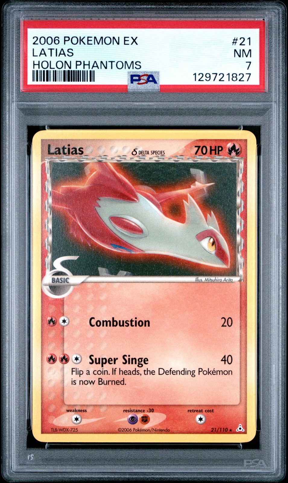 2006 POKEMON EX HOLON PHANTOMS #21 LATIAS PSA 7