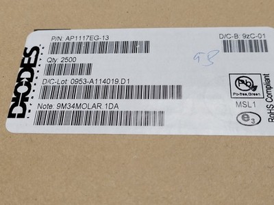 (2500 PCS) AP1117EG-13 DIODES INC. IC REG LIN POS ADJ 1A SOT-223-3 ROHS