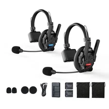 XTALK XPRO2 Wireless Intercom Headset System, 2 Person 2.4GHz Wireless Commun...