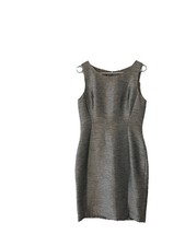 HOBBS Size 10 Silver Grey Shift Silk Blend Occasion Formal Dress Worn Once VGC