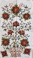 NWT Kay Dee 1760 Floral Colonial Linen Tea Towel John L Gieroch 30" x 17" Vintag