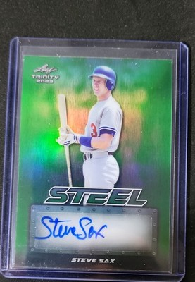 2023 Leaf Trinity - Steel Steve Sax #S-SS3 Green Prismatic /7 (AU)