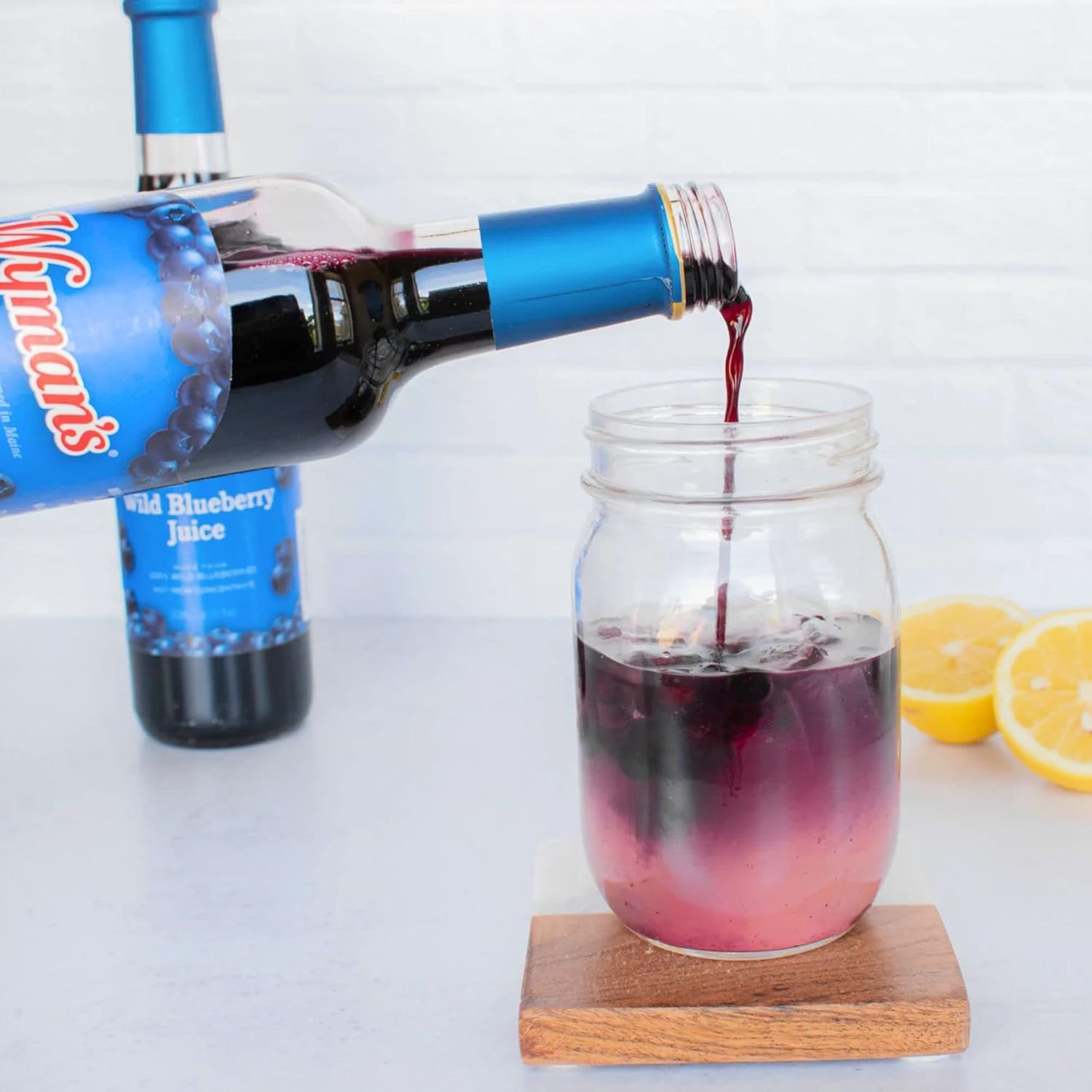 Wild Blueberry Juice, 100% Juice, No Sugar Added, Not from Concentrate, Glass Bo