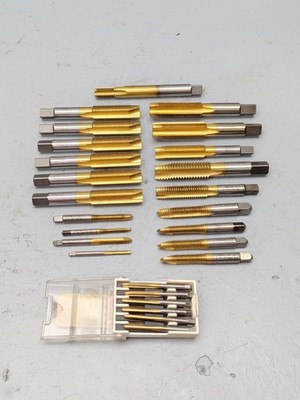 NOS MISC. LOT GTD GREENFIELD TiCN THREAD TAPS, SAE/METRIC, ALL USA MADE, 32pc