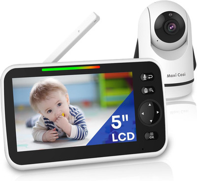 Baby Monitor with Camera and Audio, 5'' Screen Baby Monitors No Wifi, 30-Hour Ba