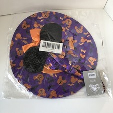 Disney Minnie Mouse Witch Hat Orange And Purple With Bats And Pumpkins