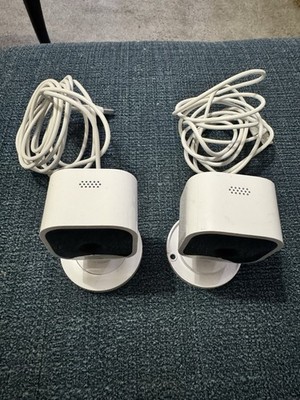 Set aus zwei blinkenden Innenkameras Sicherheit Babyphone Mehrzweck weiß