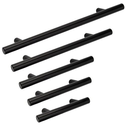 Kitchen Cabinet Door Handles Matte Black Stainless Steel Door Drawer Pull T Bar - Picture 6 of 15