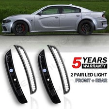 4pcs Led Side Marker Lights Front Rear For 2015-2020 Dodge Charger Smoked Lens 4pcs Led Side Marker Lights Front Rear For 2015-2020 Dodge Charger Smoked Lens