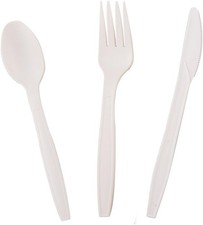 260 Pack Compostable Cutlery Set Plastic Knives Plastic Forks Spoons Utensils