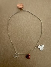 Disney Mini and Mickey Mouse Adjustable silver rhinestone charm Bracelet
