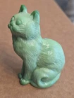 Vintage Mosser Textured Green Milk Slag Glass Kitty