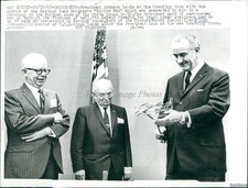 1968 Pres Johnson & Savings Bond Minute Man Branding Iron Event Wirephoto 7X9