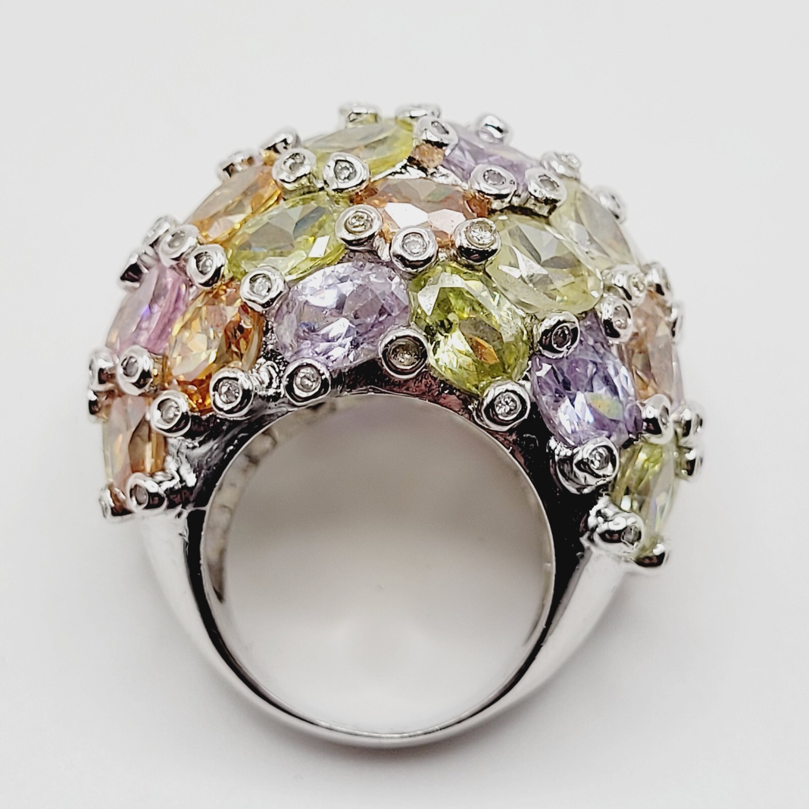 Runway Statement Dome Ring Multicolor Signed Size… - image 19